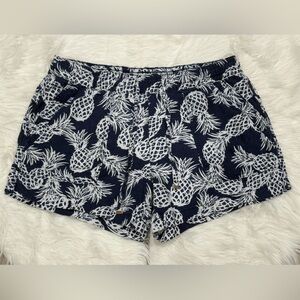 St. John’s Bay Navy Pineapple Print Casual  Shorts Size L